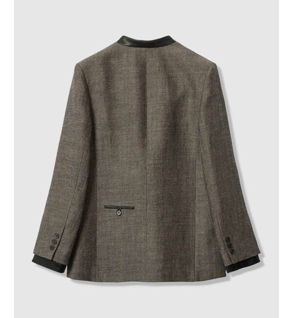 allureville「リネンウールダブルブレストジャケット」|ノーカラージャケット|