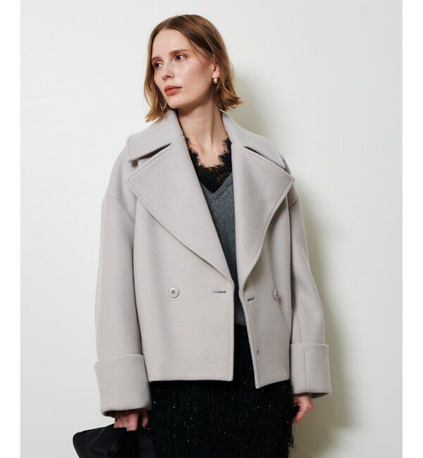 allureville「メルトンコクーンミドルコート」|ダッフルコート|