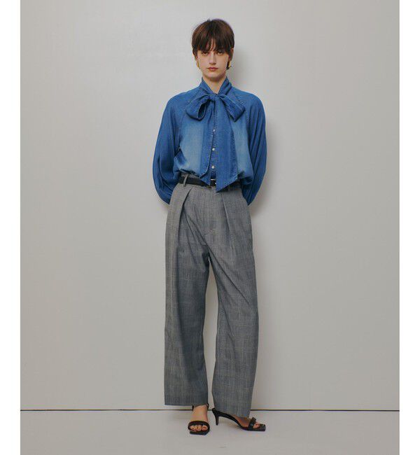 allureville「【WEB・一部店舗別注】デニムボウブラウス」|シャツ・ブラウス|