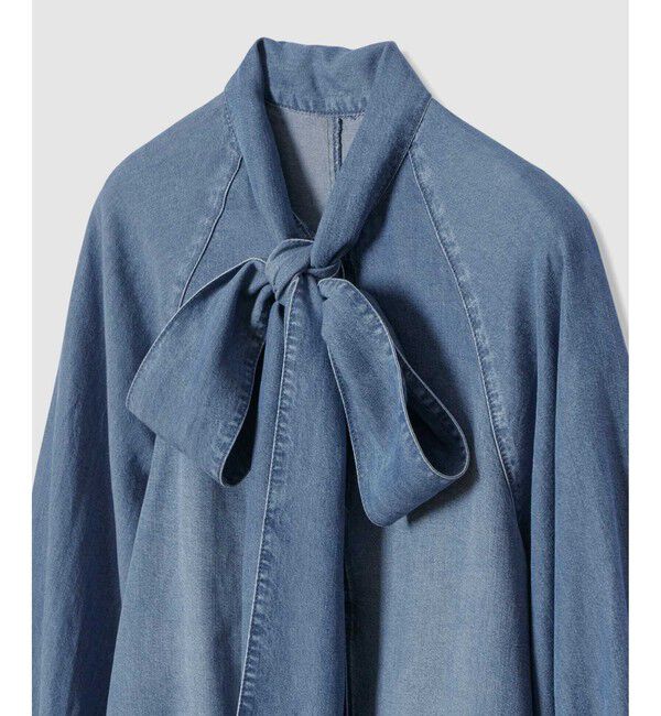 allureville「【WEB・一部店舗別注】デニムボウブラウス」|シャツ・ブラウス|