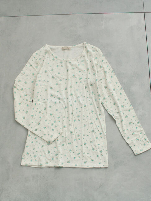 Samansa Mos2「【吸湿発熱】ベア天花柄クルーネック」|Tシャツ・カットソー|ミント