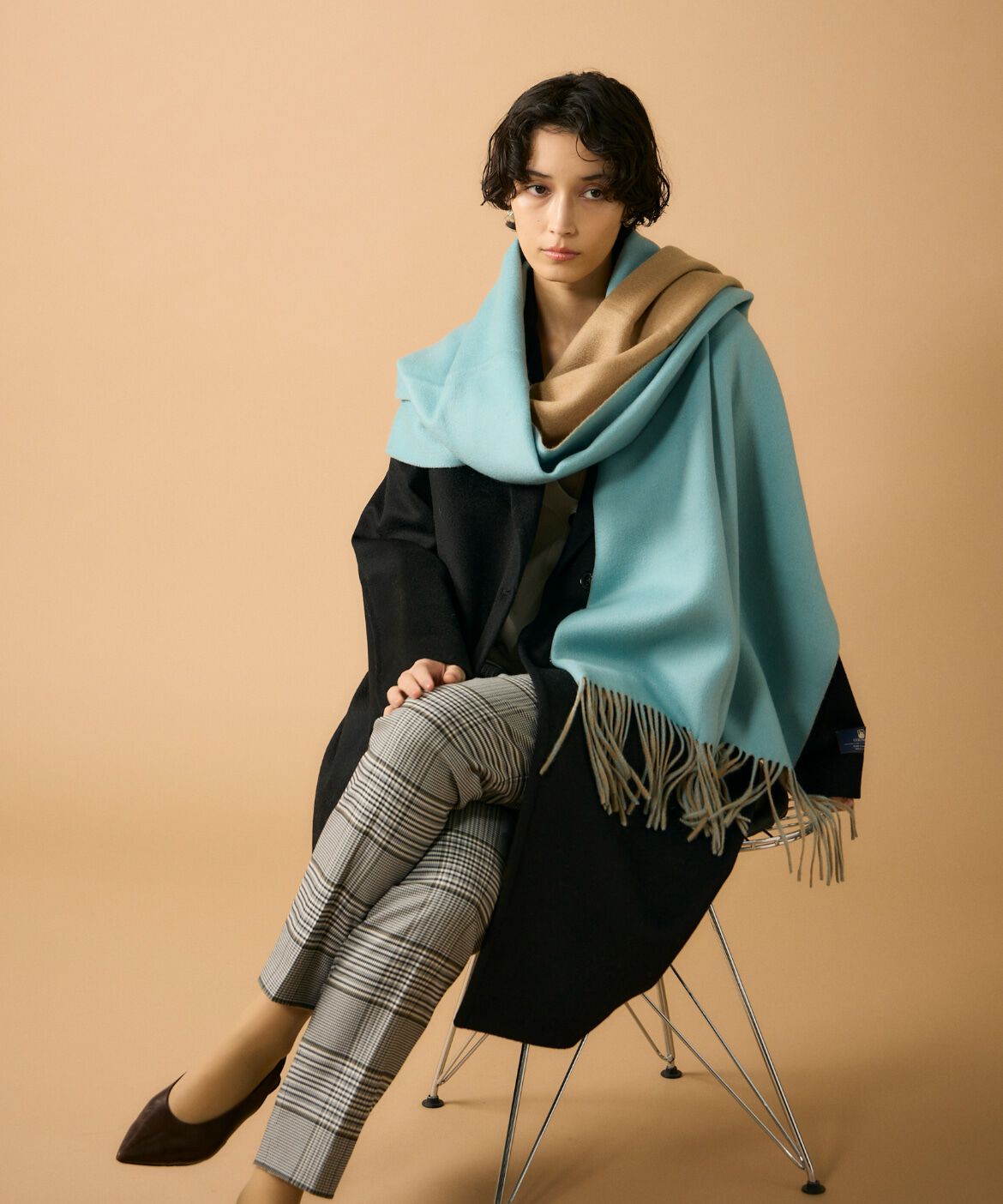 FAVORITE SUKINAMONO「スポンディッシュカシミヤリバーシブルストール《ASAUCE MELER》」|ストール|