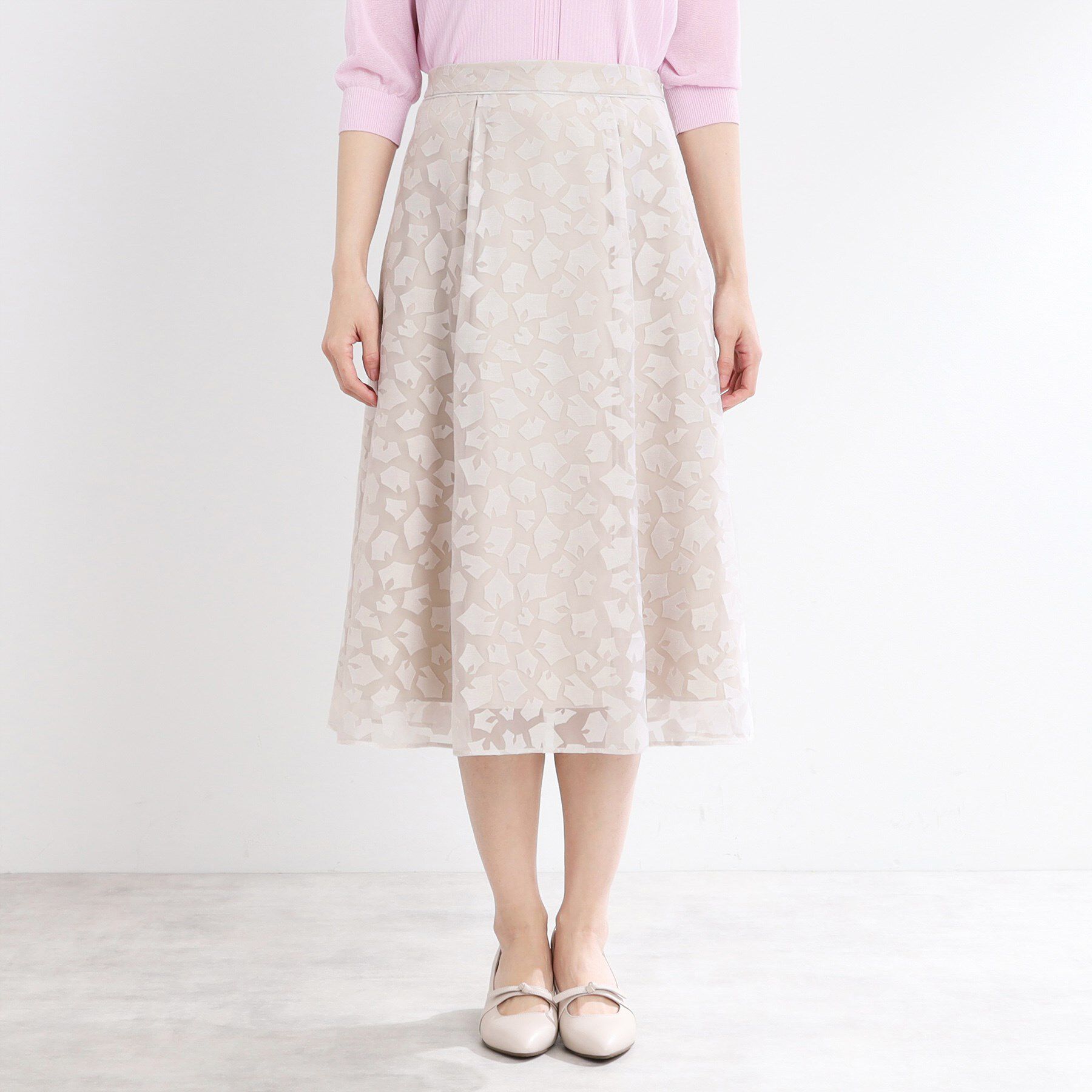 Reflect「【手洗い可】幾何柄オパールフレアスカート」|スカート|