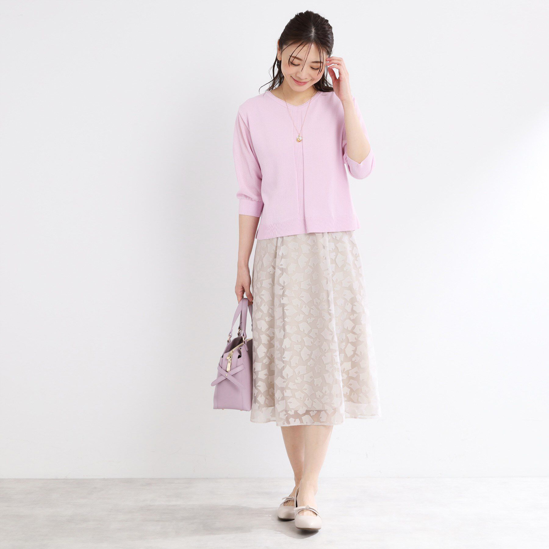 Reflect「【手洗い可】幾何柄オパールフレアスカート」|スカート|