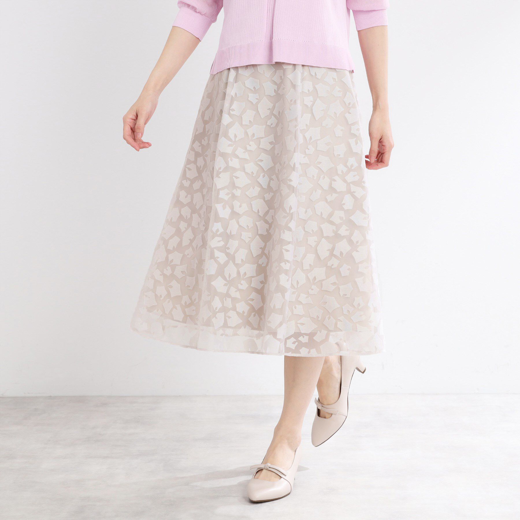 Reflect「【手洗い可】幾何柄オパールフレアスカート」|スカート|