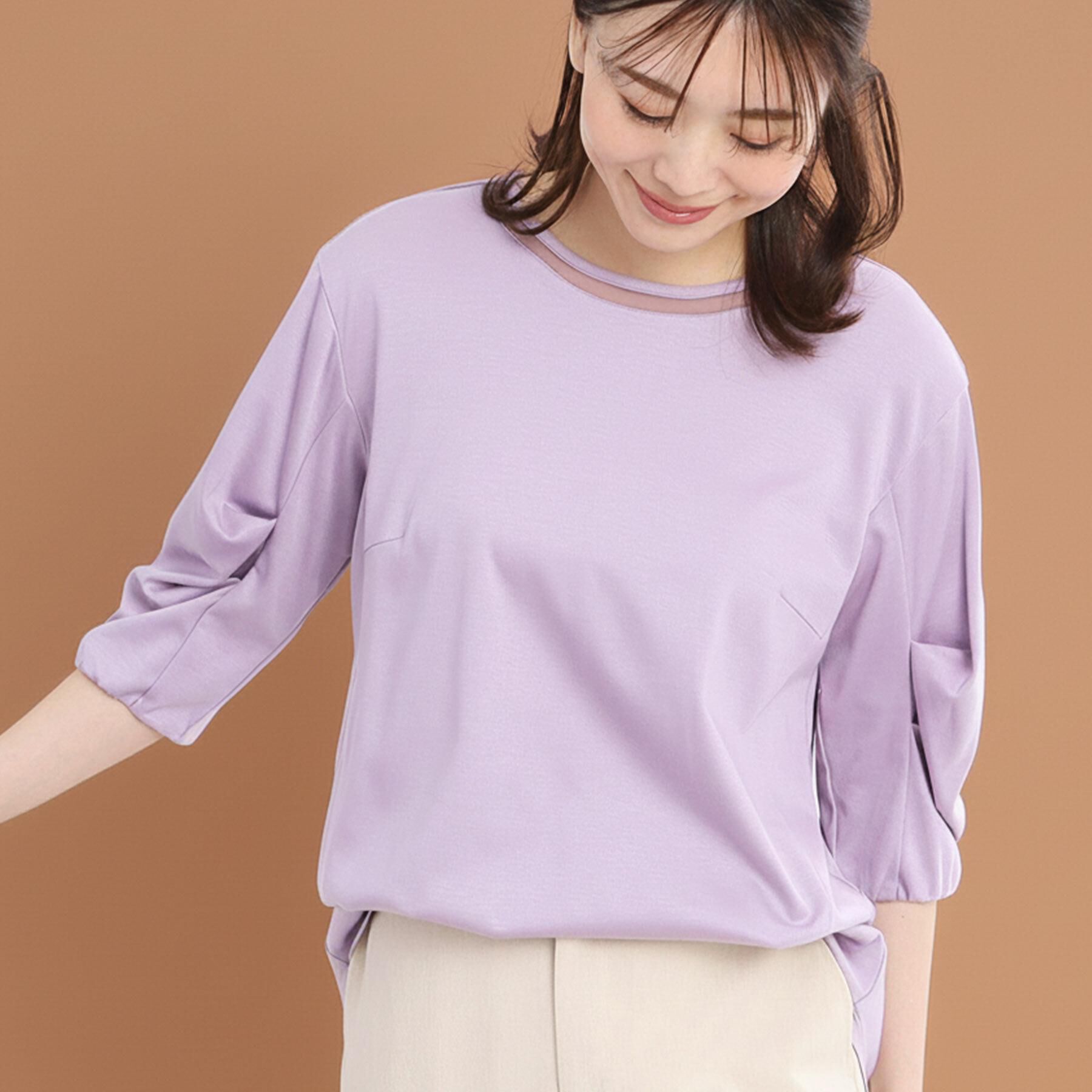 Reflect「【腰周りカバー】すっきり見えAラインカットソー」|Tシャツ・カットソー|パープル(081)