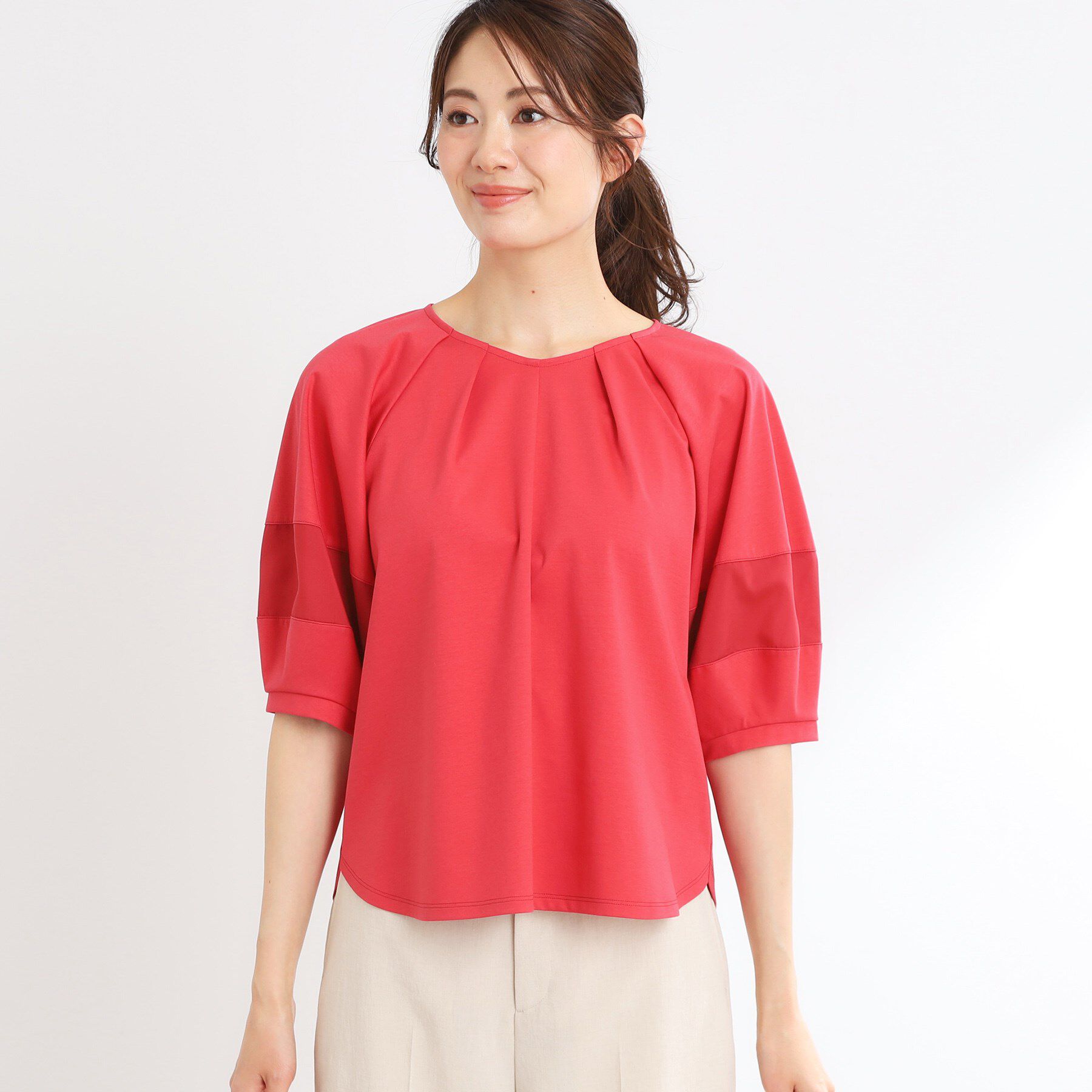 Reflect「【マシンウォッシュ可】キレイめラグランスリーブジャージ」|Tシャツ・カットソー|