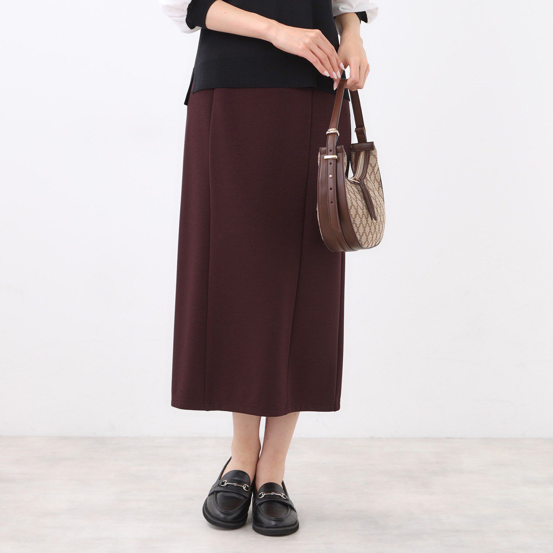 Reflect「【すっきり見え／ウエスト総ゴム】ジャージナロースカート」|スカート|