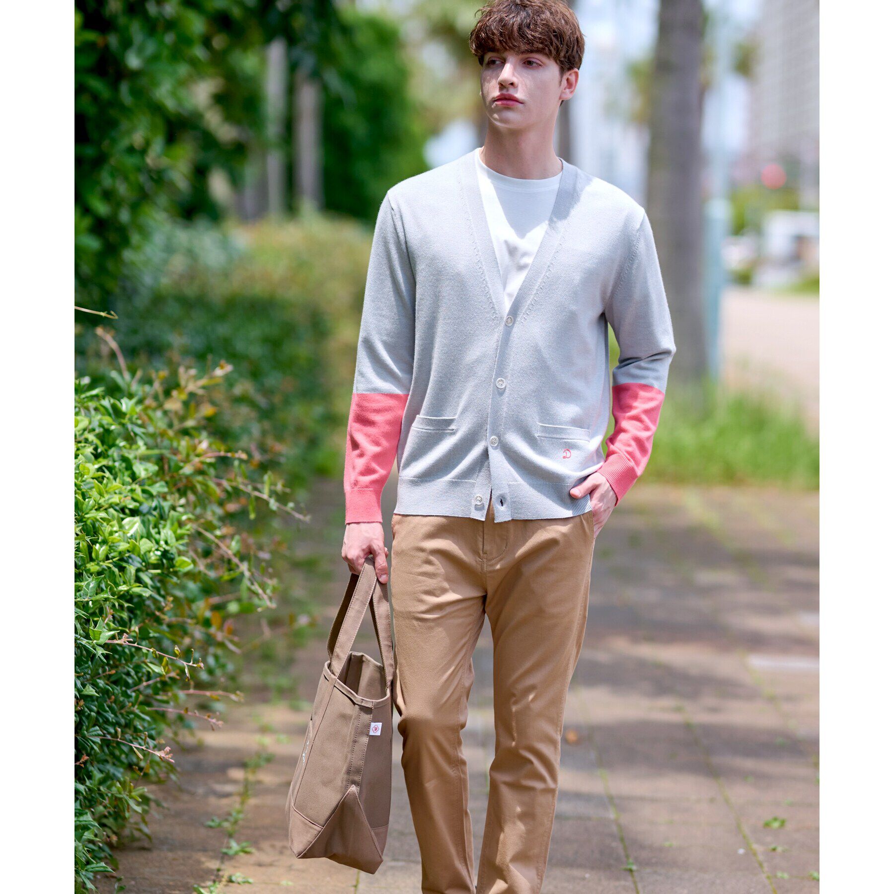 DRESSTERIOR「スリーブカラーブロックカーディガン」|カーディガン|