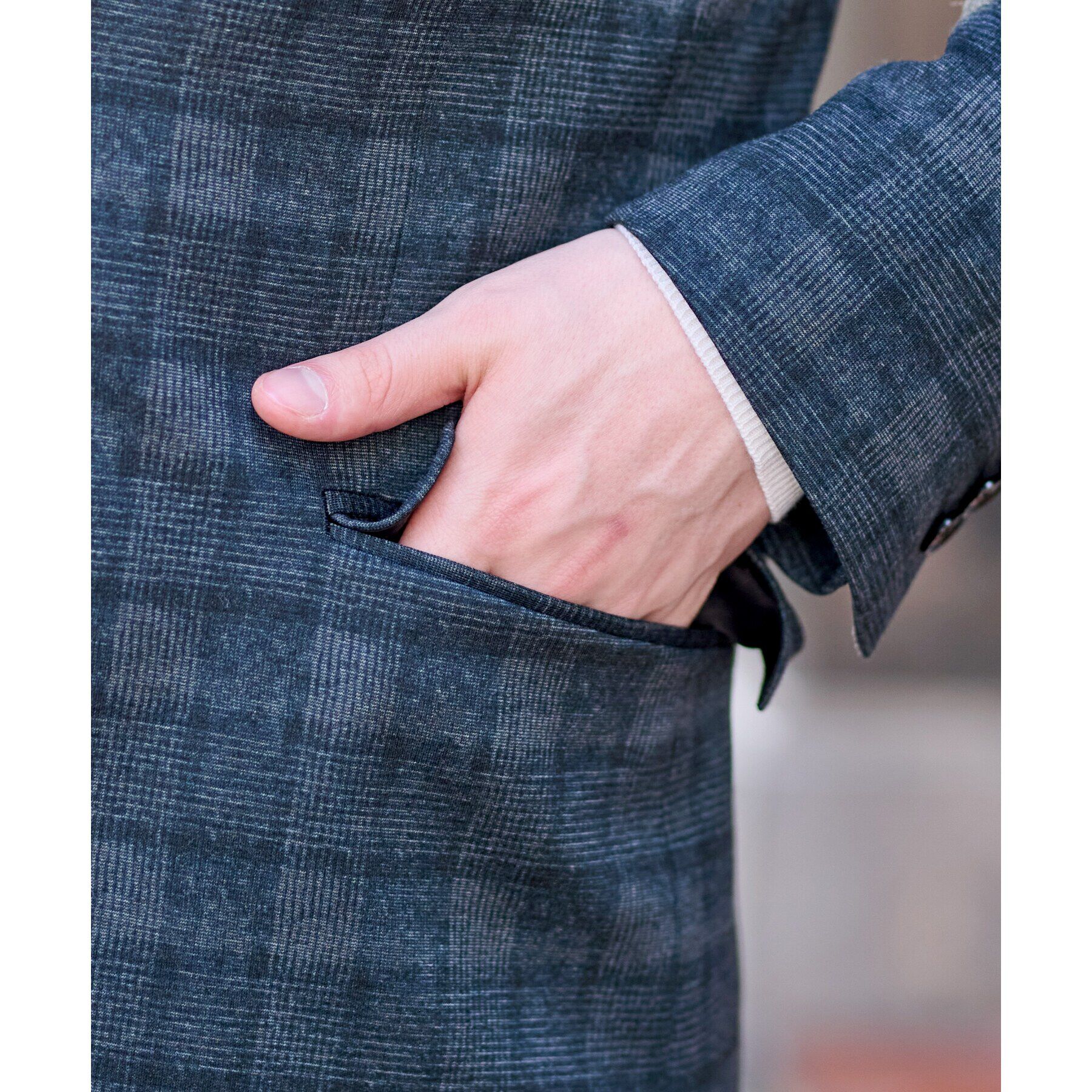 DRESSTERIOR「【セットアップ可】ネイビーグレンチェックSET UPジャケット」|テーラードジャケット|