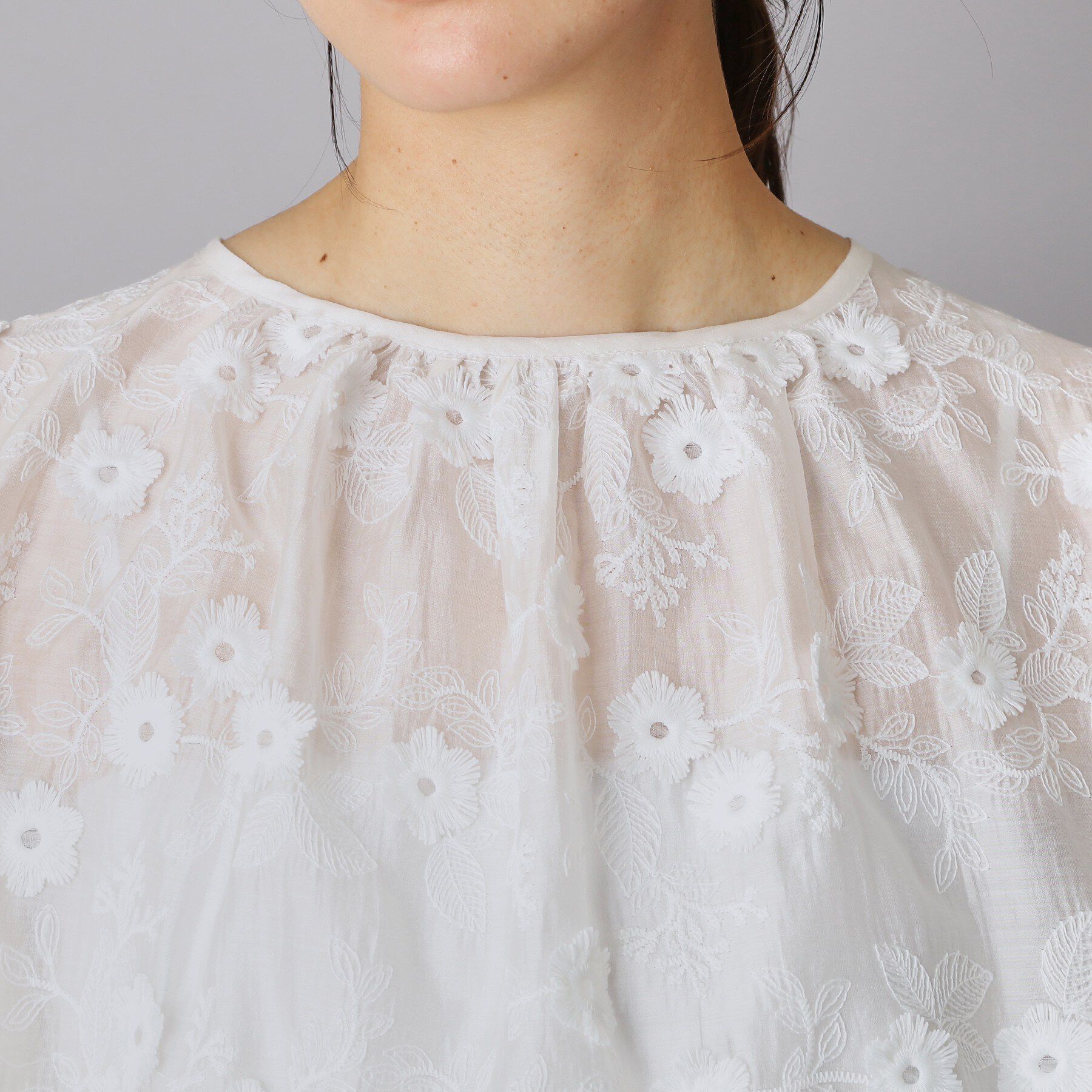 DRESSTERIOR「シアーエンブロイダリーブラウス」|シャツ・ブラウス|