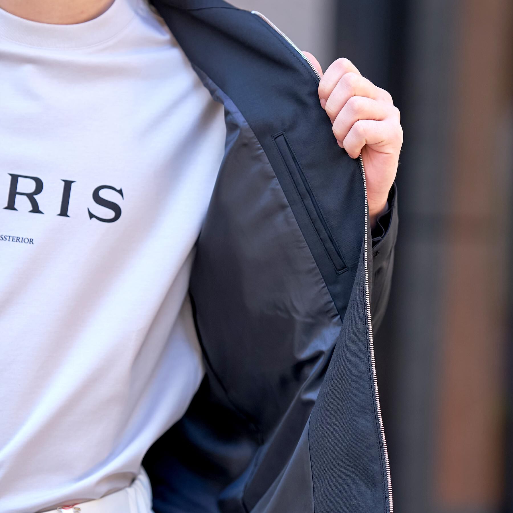 DRESSTERIOR「ウォッシャブル ウール混ハリントンジャケット」|ブルゾン・スタジャン|