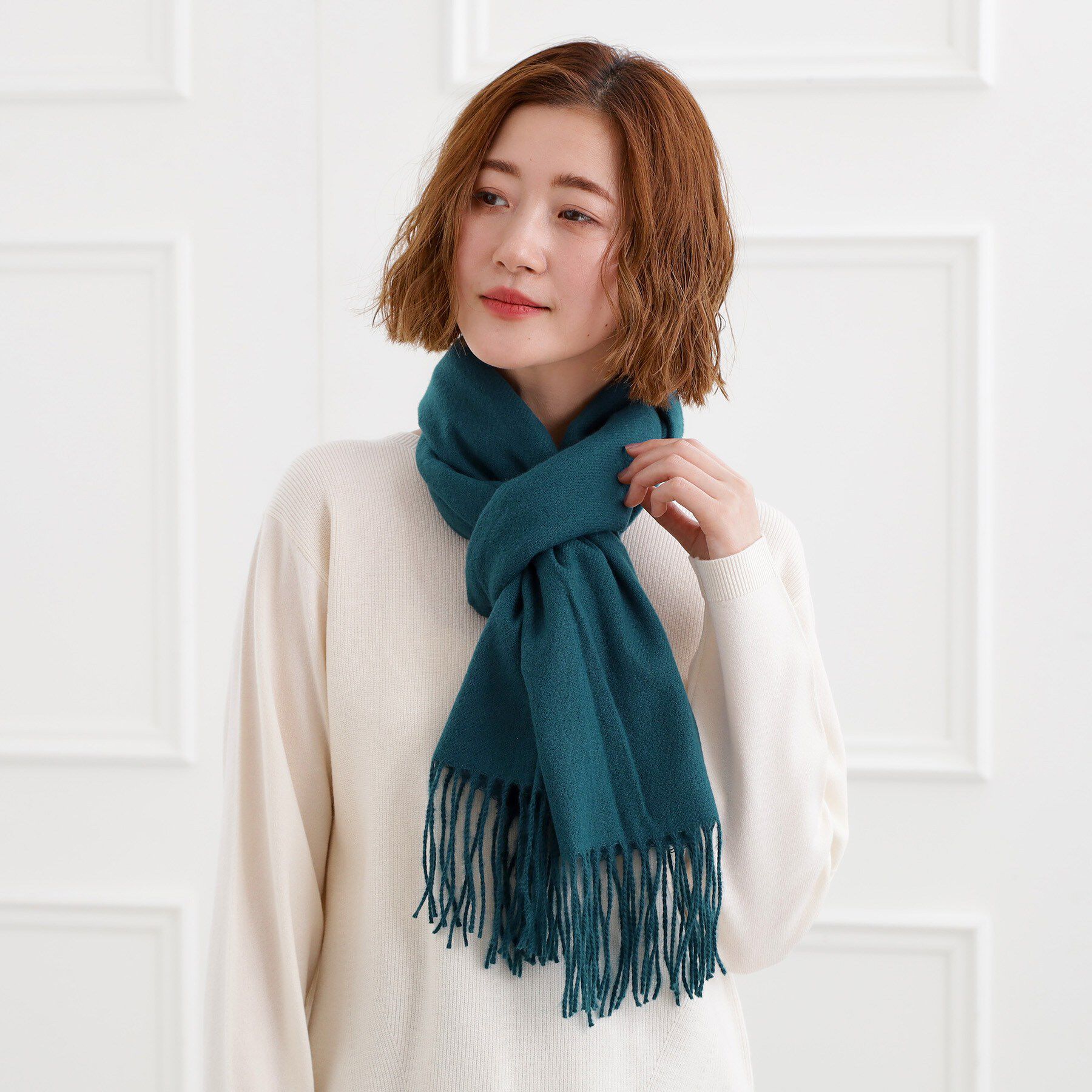 grove「カシミヤタッチ無地マフラー」|ストール|