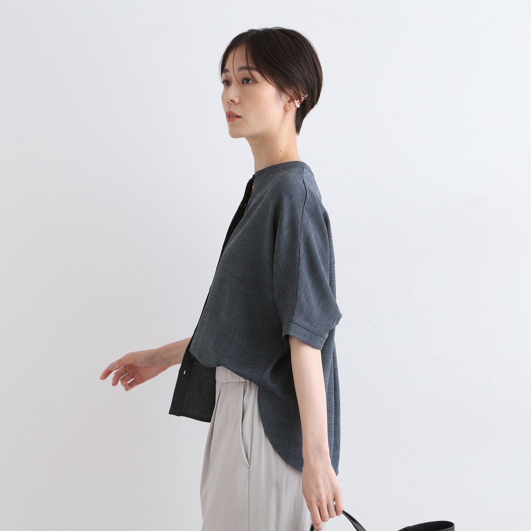 INDIVI「【洗える／UVケア／SETUP可能】麻調ドルマンブラウス」|シャツ・ブラウス|