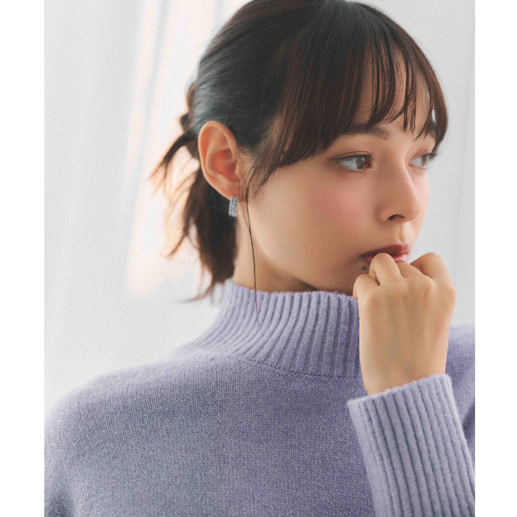 index「選べる2丈 ハイネックカラーミックスラメニット【洗濯機OK】」|ニット・セーター|