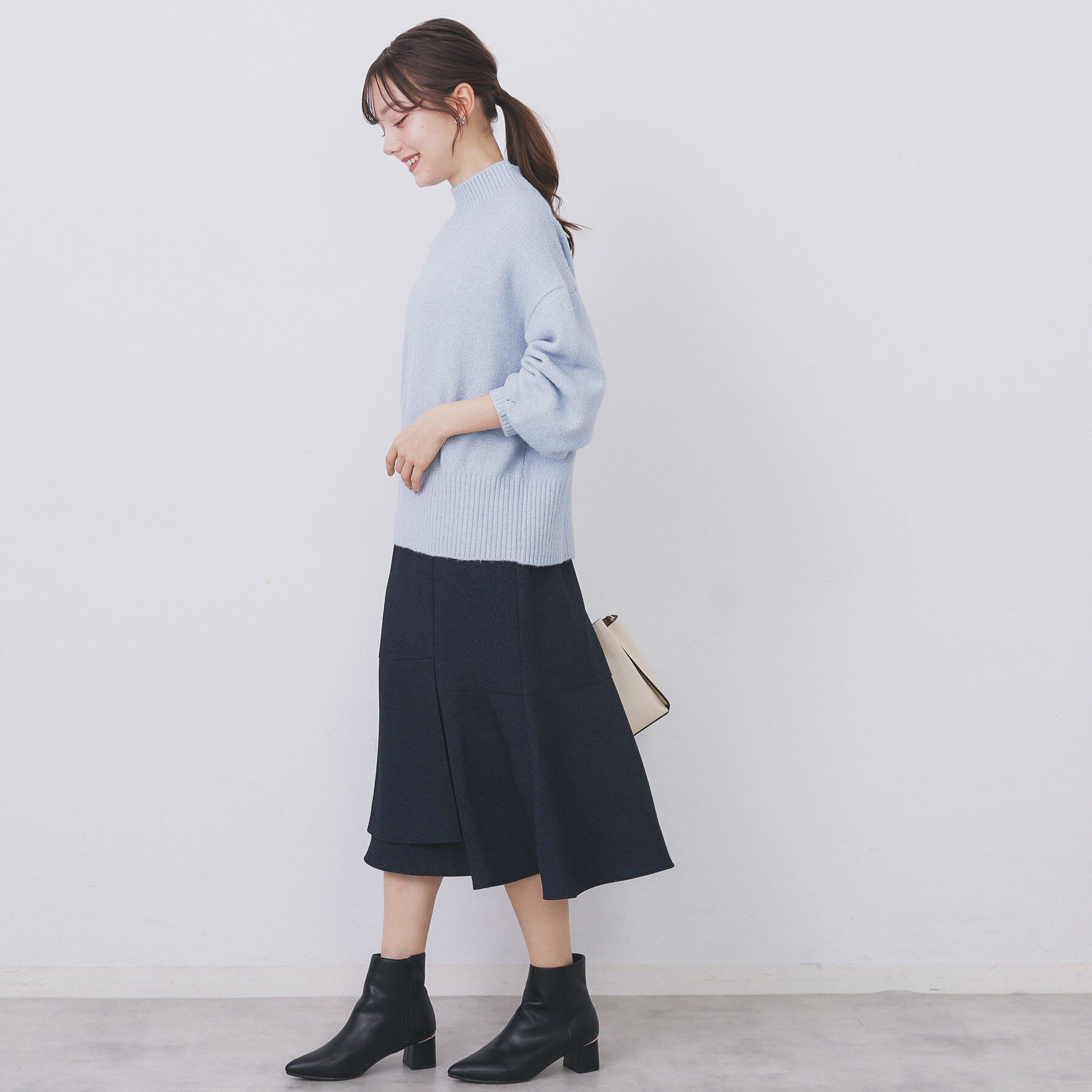 index「選べる2丈 ハイネックカラーミックスラメニット【洗濯機OK】」|ニット・セーター|