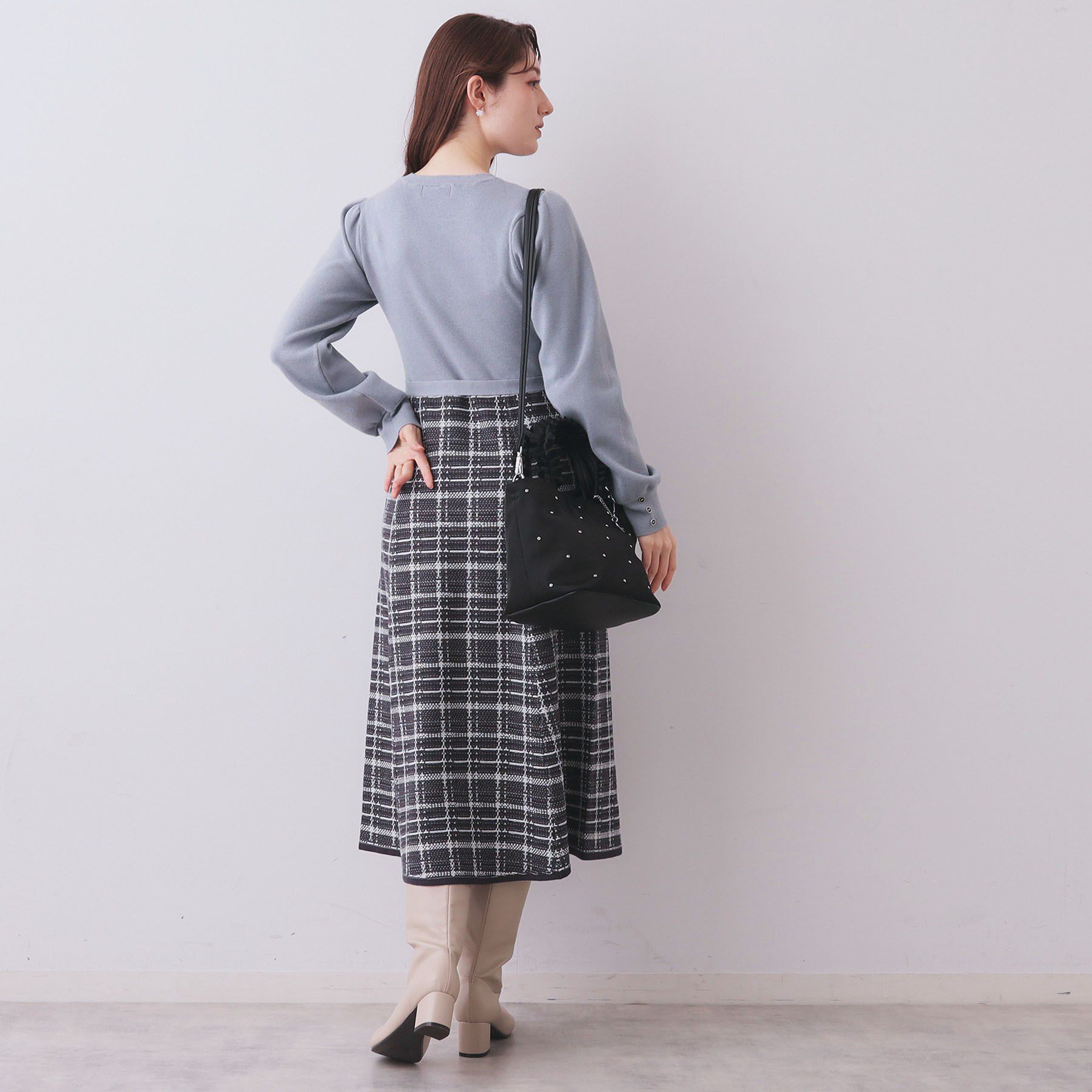 index「チェックラメジャカードニットワンピース」|ワンピース|