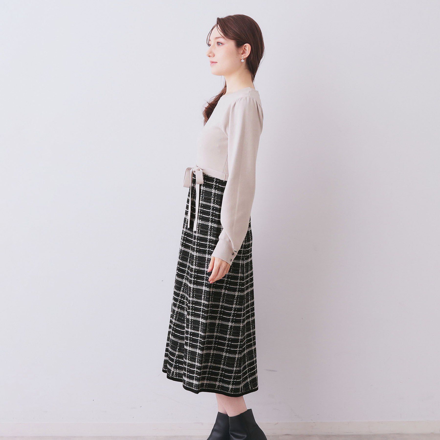 index「チェックラメジャカードニットワンピース」|ワンピース|
