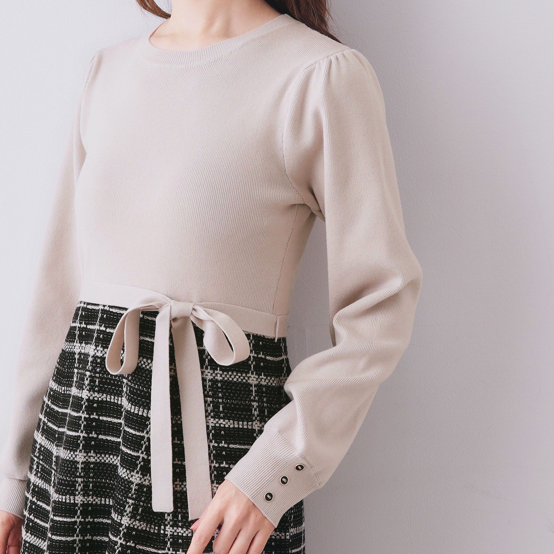 index「チェックラメジャカードニットワンピース」|ワンピース|