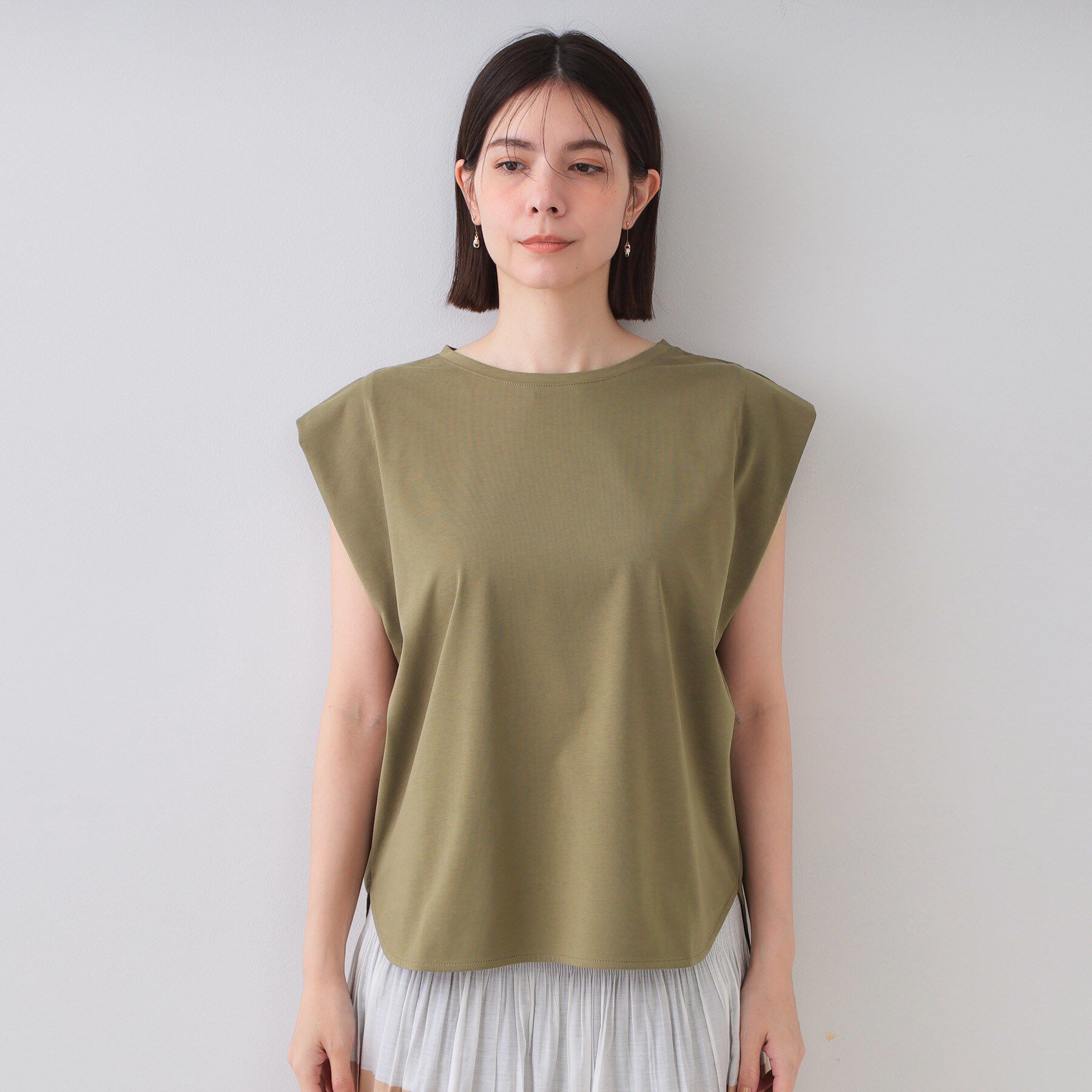 OPAQUE.CLIP「ボクシーノースリーブカットソー【洗濯機洗い可】」|Tシャツ・カットソー|