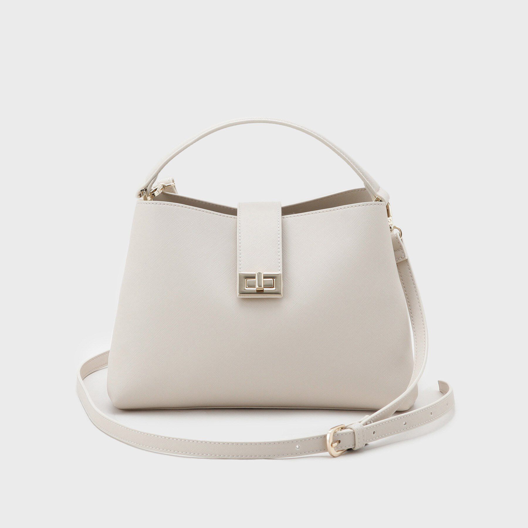 OPAQUE.CLIP「【2WAY】サフィアーノ調ミドルワンハンドルバッグ」|ハンドバッグ|