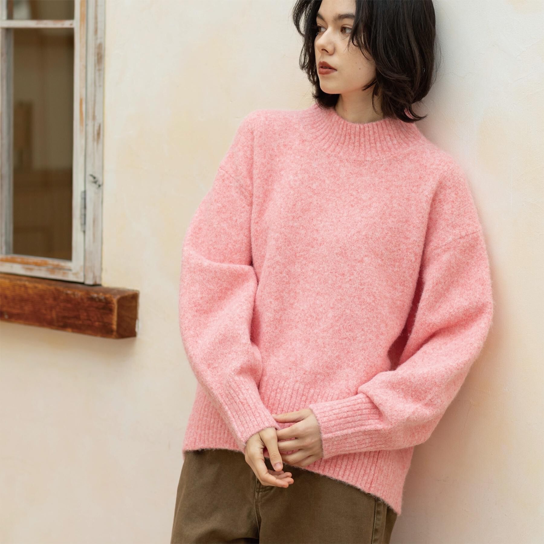 OPAQUE.CLIP「ふわふわハイネックニット【洗濯機OK】」|ニット・セーター|