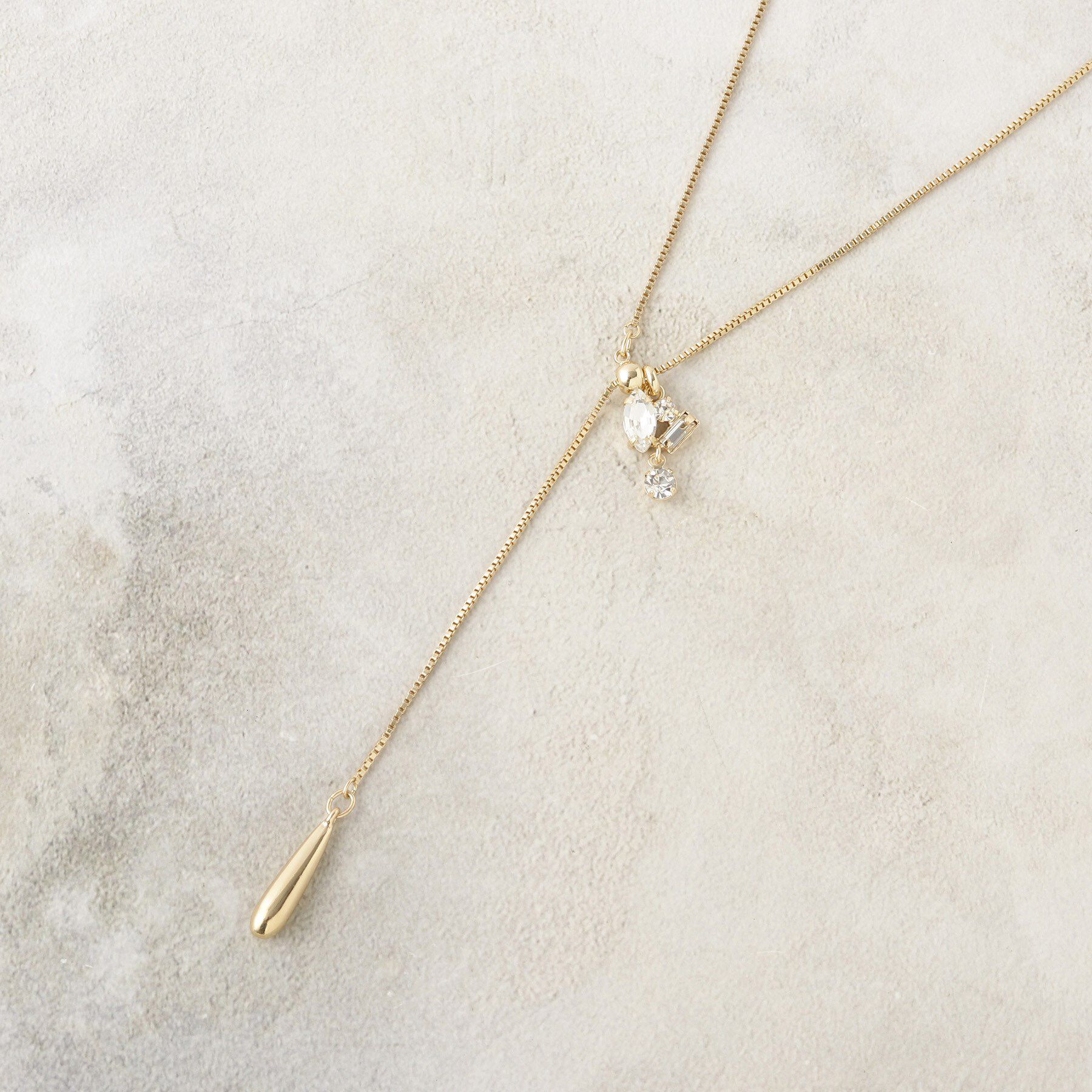 OPAQUE.CLIP「ビジュー付きスライドネックレス」|ネックレス|