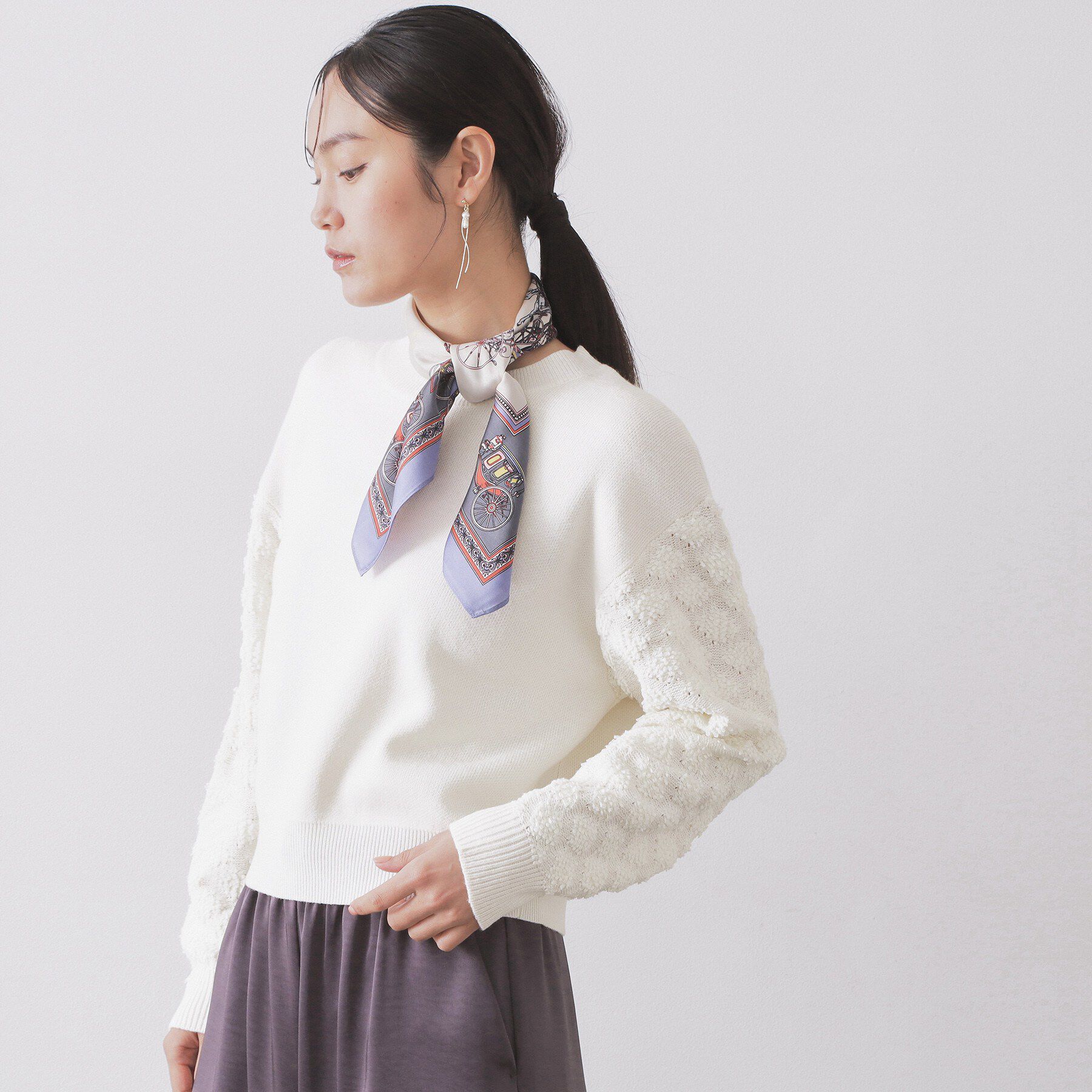 OPAQUE.CLIP「ループヤーンスリーブニット【洗濯機OK】」|ニット・セーター|