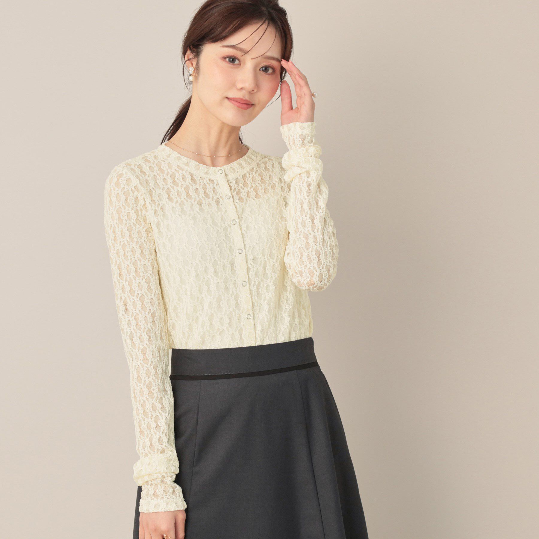 Couture broach「レースリングドットカーディガン」|カーディガン|