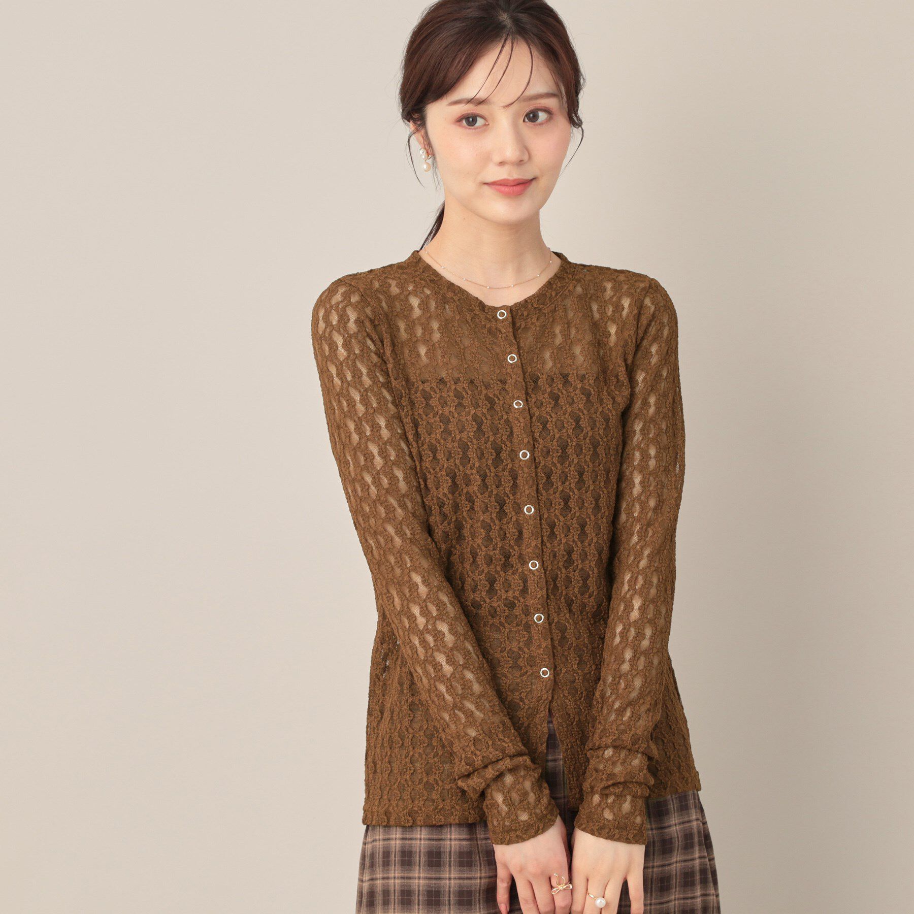 Couture broach「レースリングドットカーディガン」|カーディガン|