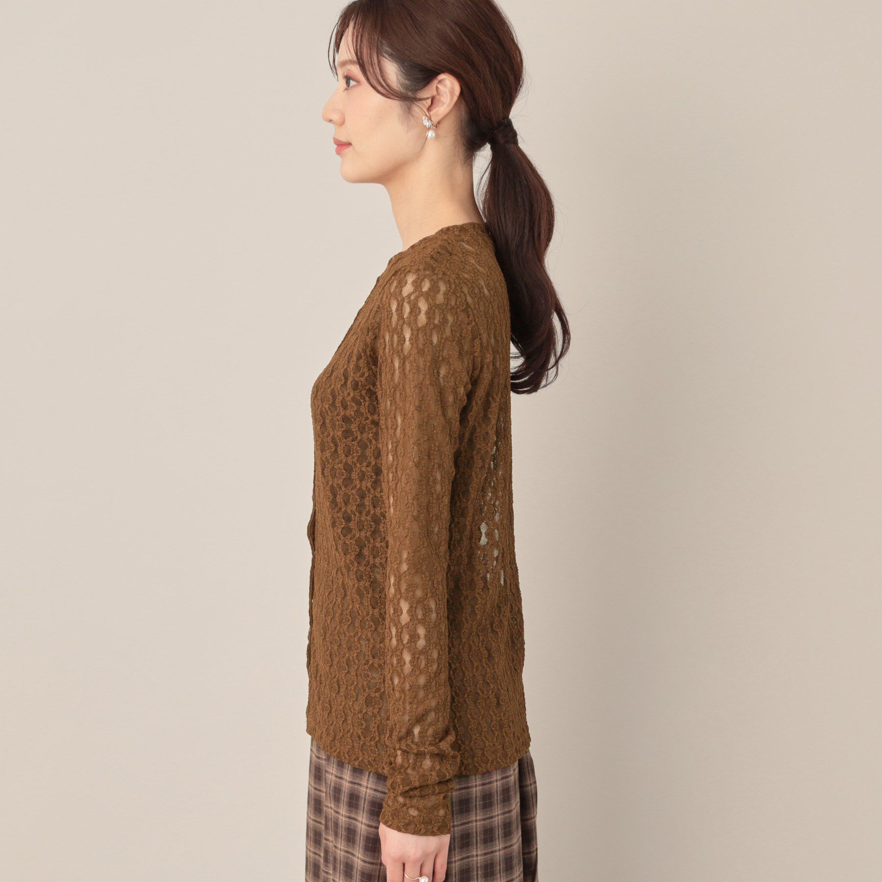 Couture broach「レースリングドットカーディガン」|カーディガン|