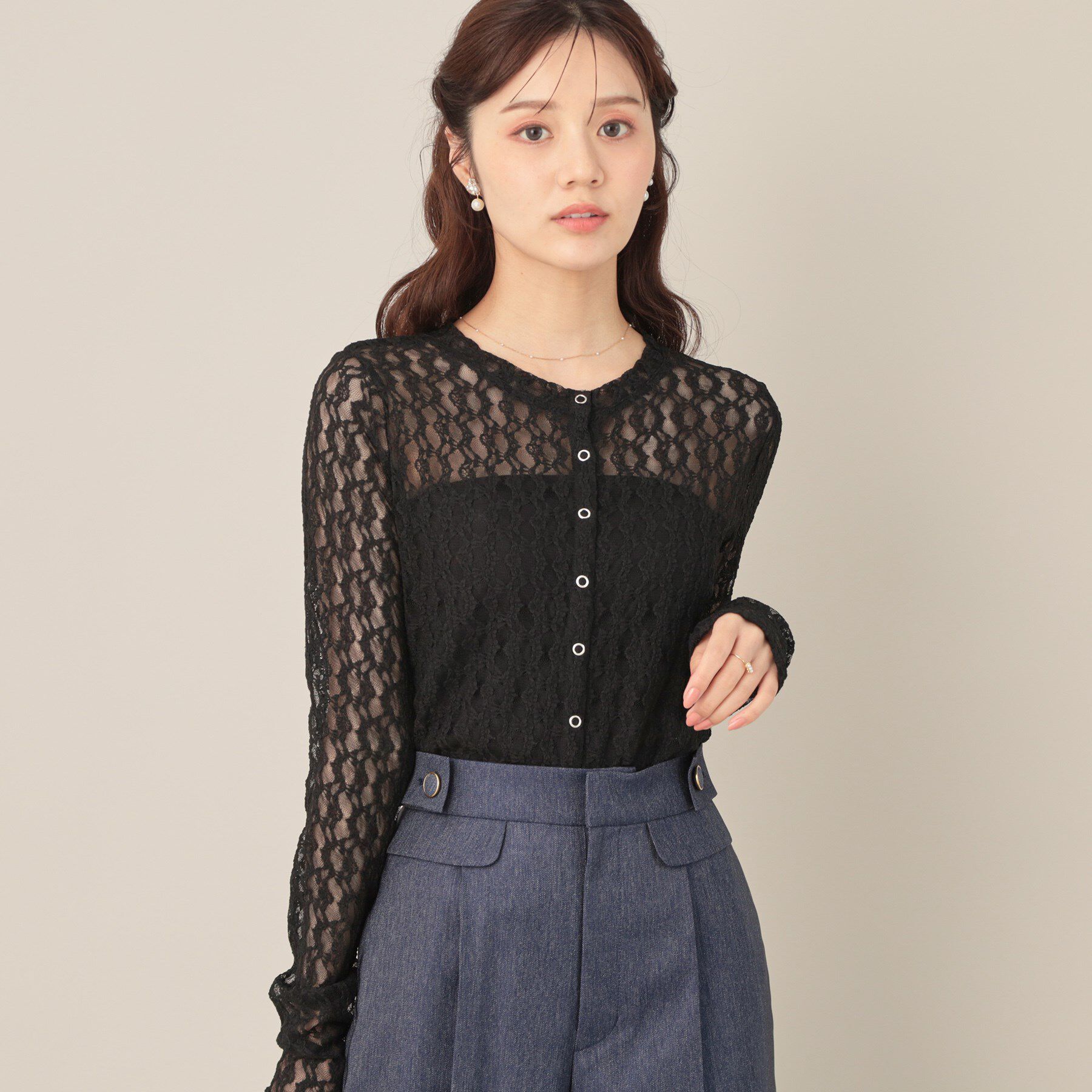 Couture broach「レースリングドットカーディガン」|カーディガン|