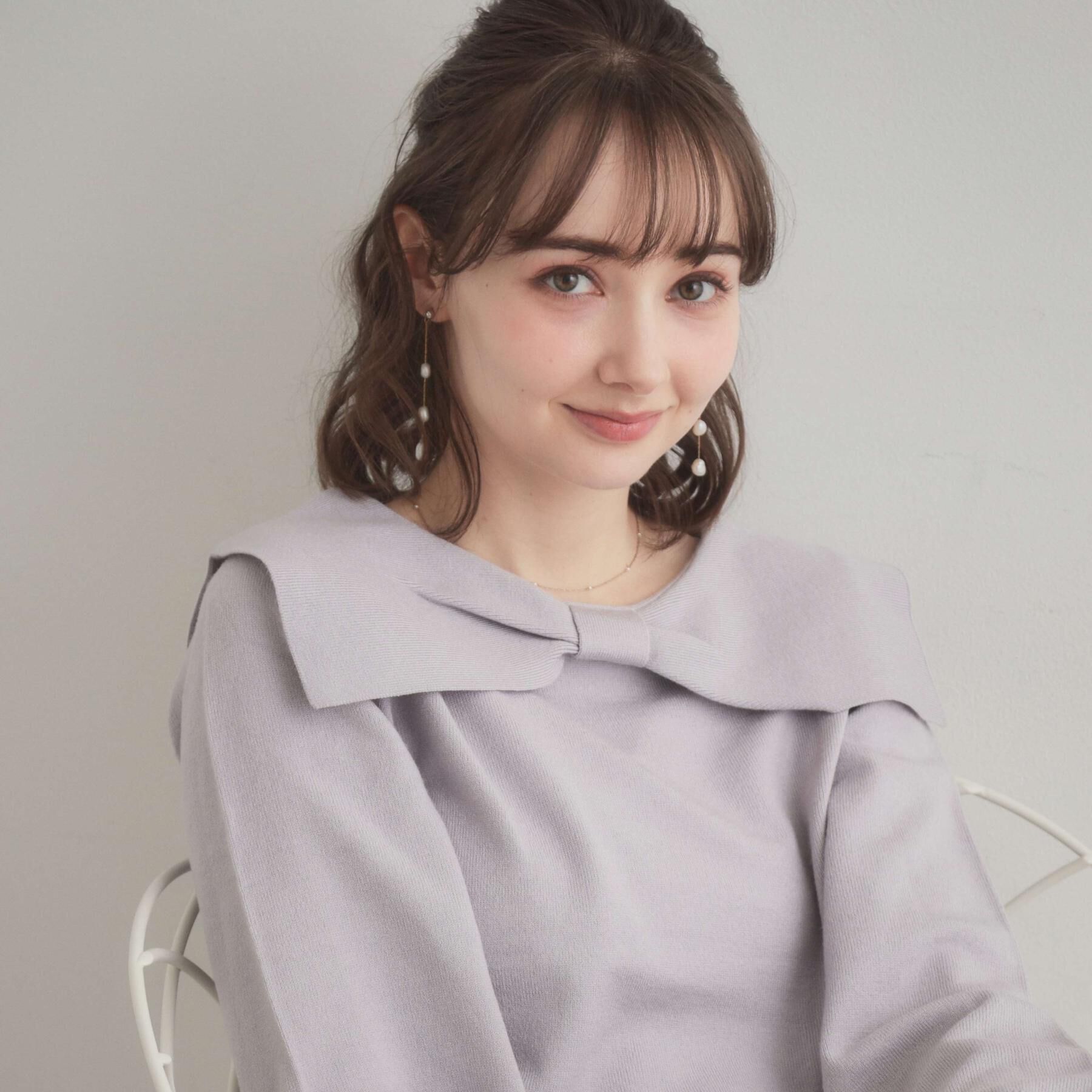 Couture broach「リボンカラーデザインニット」|ニット・セーター|