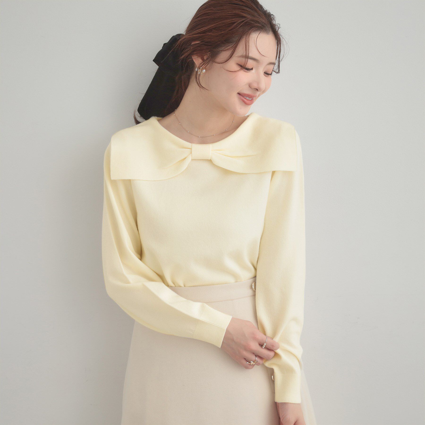 Couture broach「リボンカラーデザインニット」|ニット・セーター|