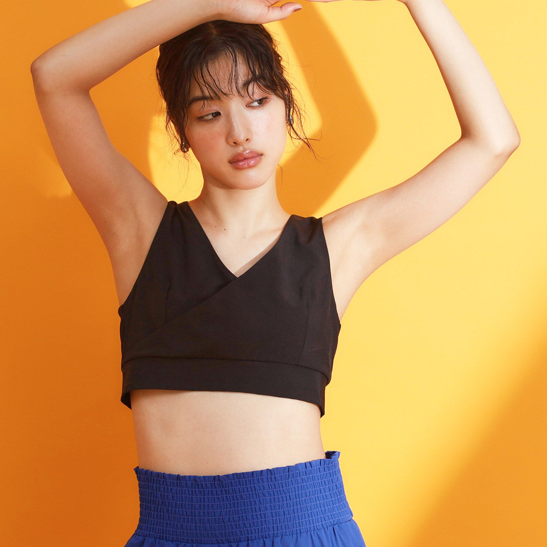 THE SHOP TK「【mizugiwa/ラッシュガード】パット入りリボンビスチェ/セットアップ可/接触冷感/UVケア/洗」|キャミソール|