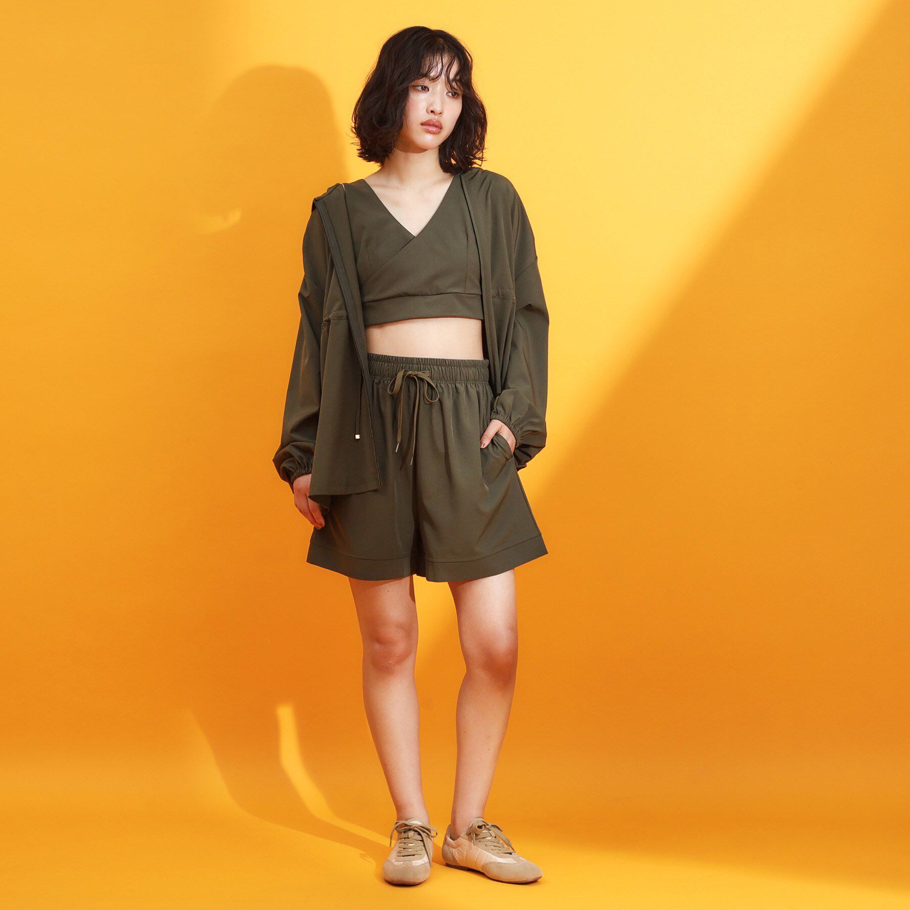 THE SHOP TK「【mizugiwa/ラッシュガード】パット入りリボンビスチェ/セットアップ可/接触冷感/UVケア/洗」|キャミソール|