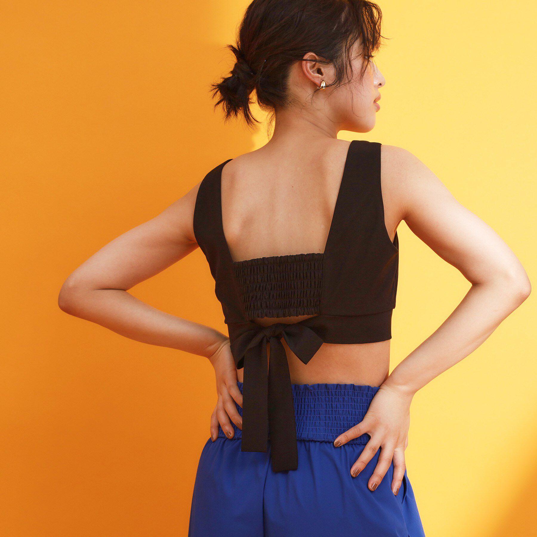 THE SHOP TK「【mizugiwa/ラッシュガード】パット入りリボンビスチェ/セットアップ可/接触冷感/UVケア/洗」|キャミソール|