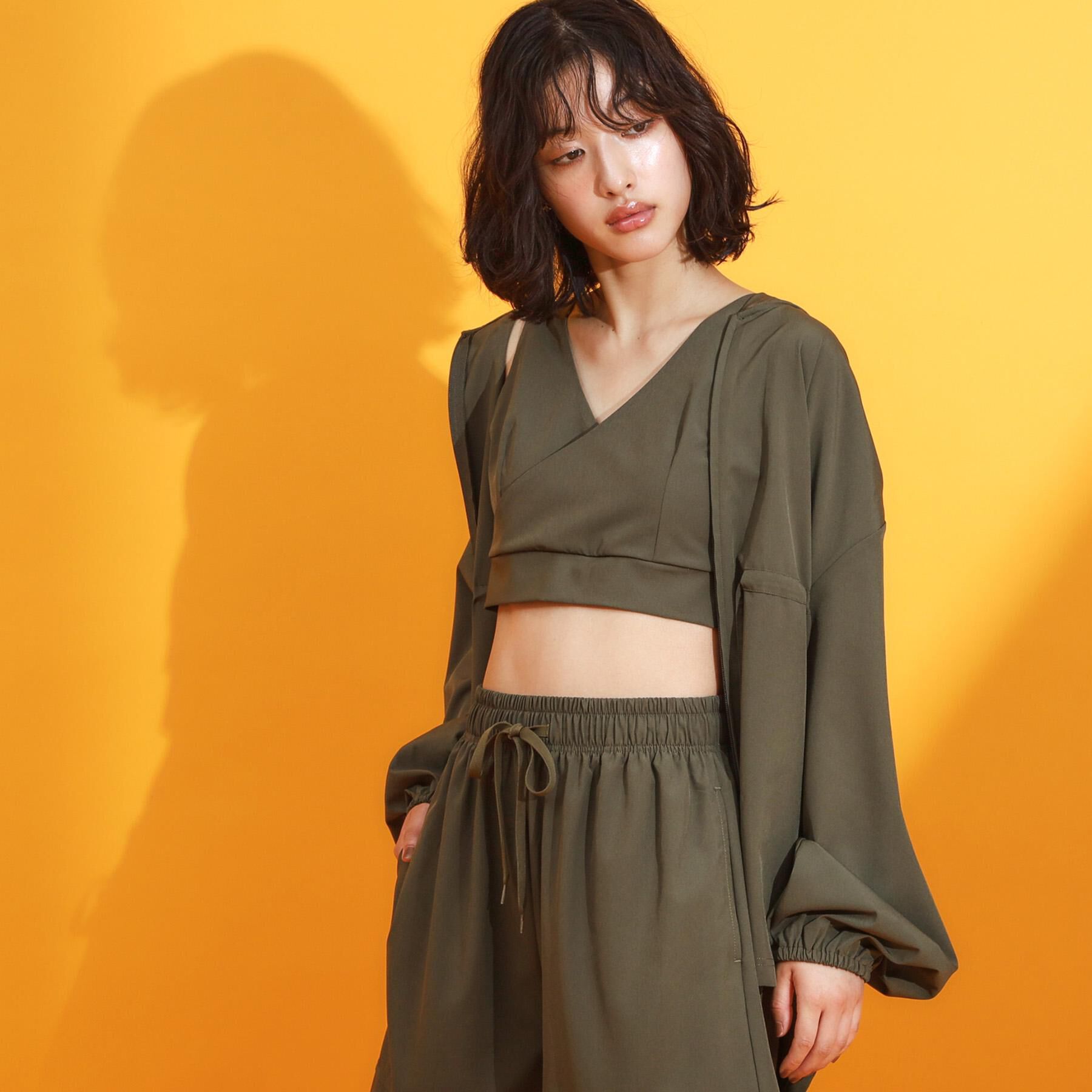 THE SHOP TK「【mizugiwa/ラッシュガード】パット入りリボンビスチェ/セットアップ可/接触冷感/UVケア/洗」|キャミソール|