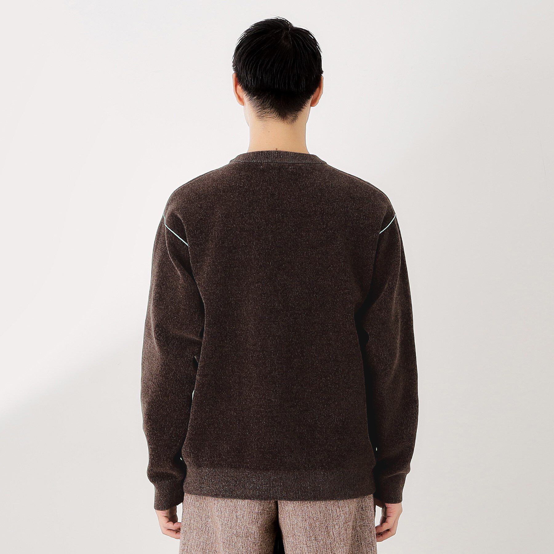 THE SHOP TK「【包み込まれるような柔らかさ】配色モールニット 洗濯機OK」|ニット・セーター|