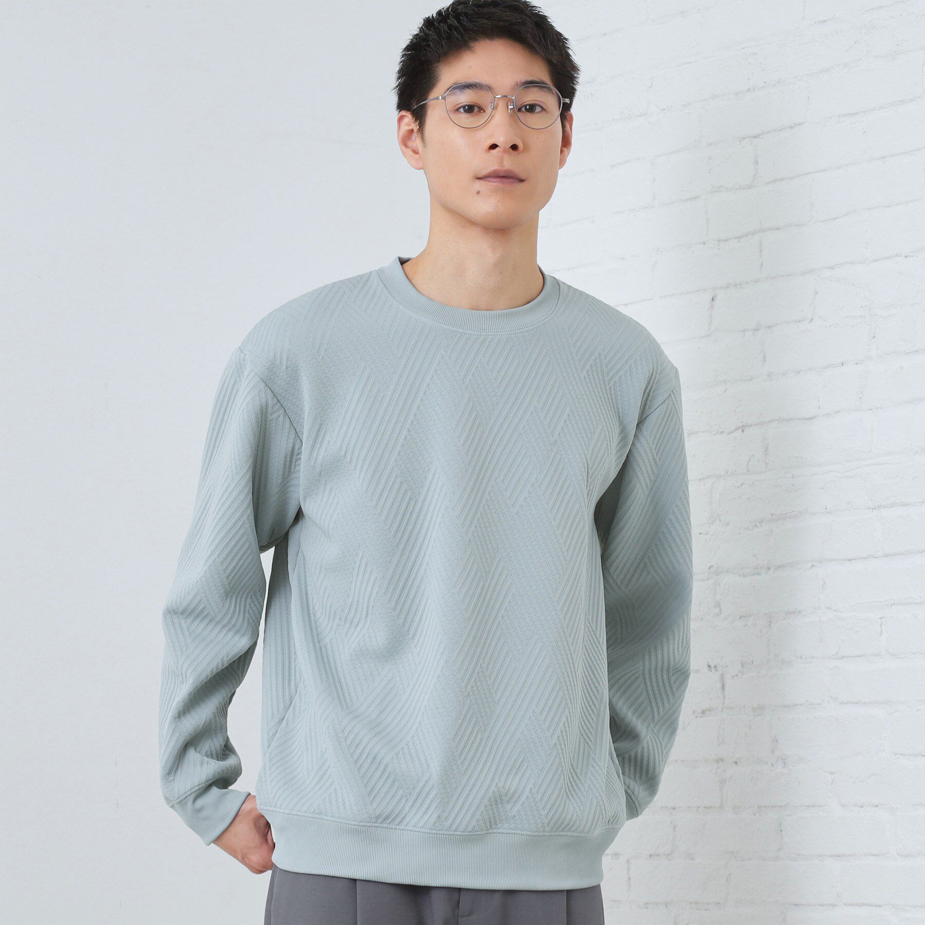 THE SHOP TK「【大人の上品カジュアルに】ふくれキルトスウェット　軽量/洗濯機OK」|パーカー|サックスブルー(09