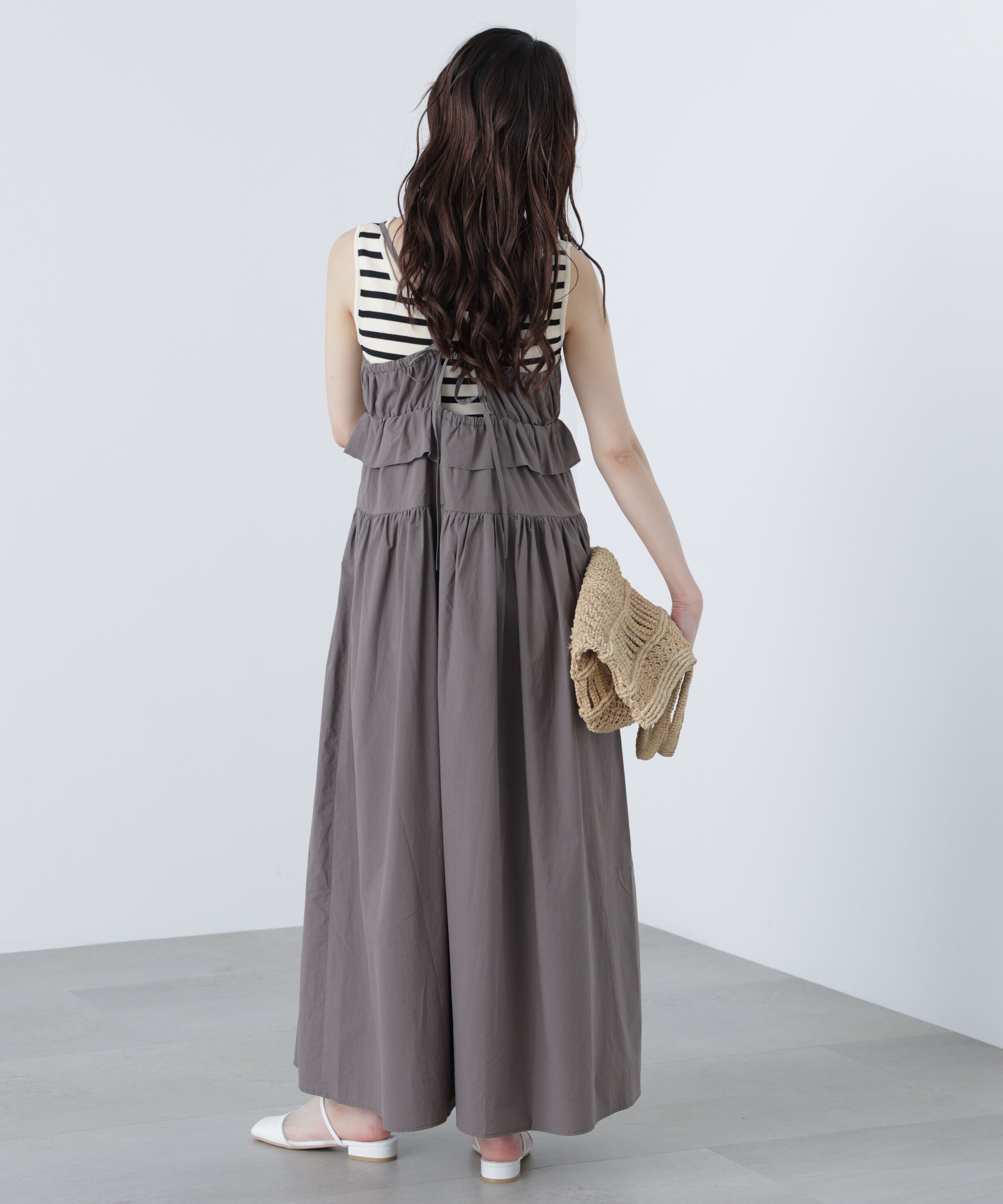  「ペプラムキャミティアードワンピース」|ワンピース|