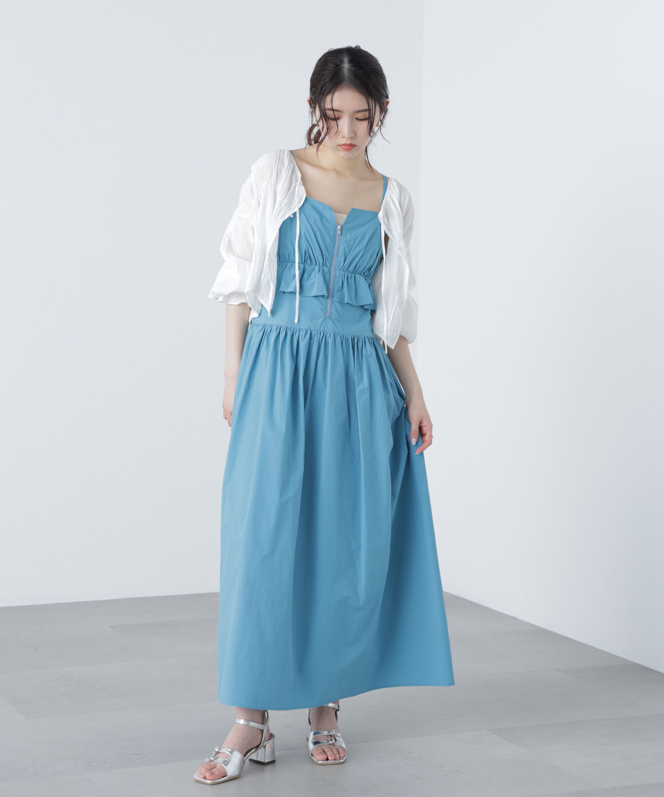  「ペプラムキャミティアードワンピース」|ワンピース|