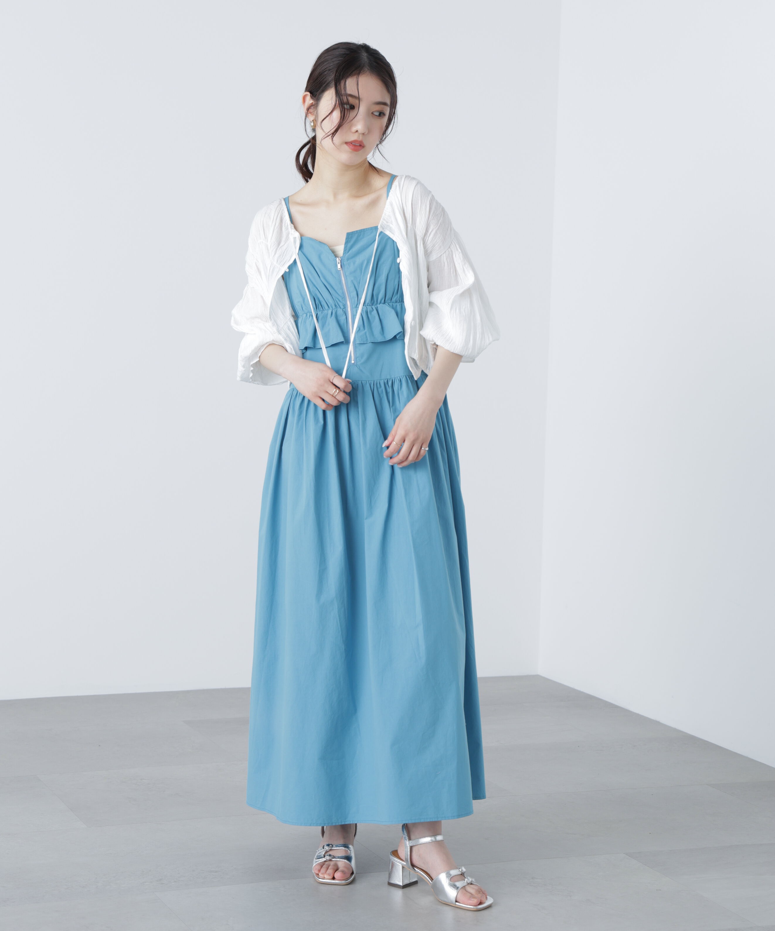  「ペプラムキャミティアードワンピース」|ワンピース|