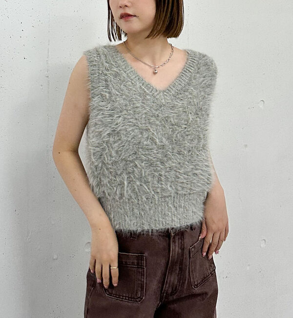 archives「メランジフェザーニットベスト」|ニット・セーター|GRAY