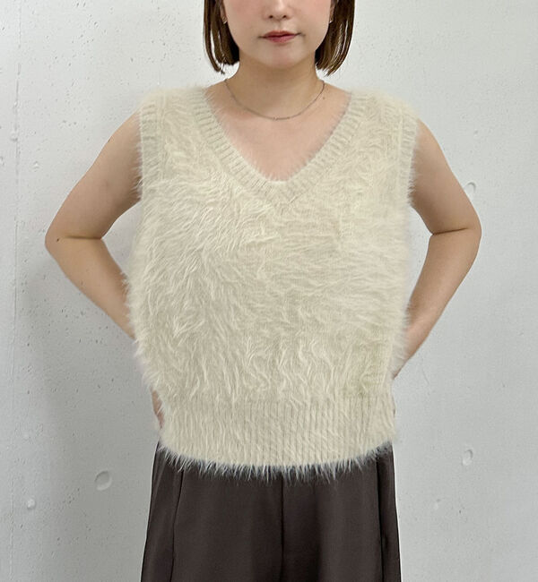 archives「メランジフェザーニットベスト」|ニット・セーター|IVORY