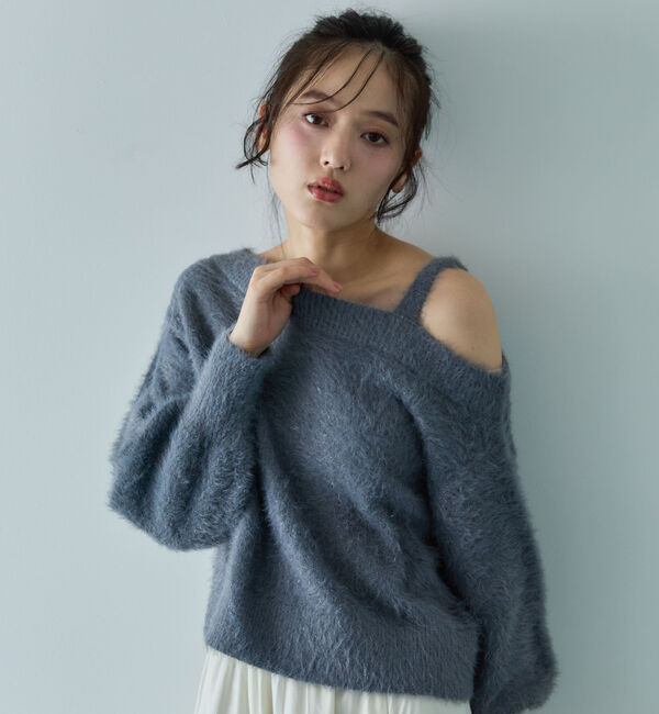 archives「ラメフェザーワンショルニットプルオーバー」|ニット・セーター|