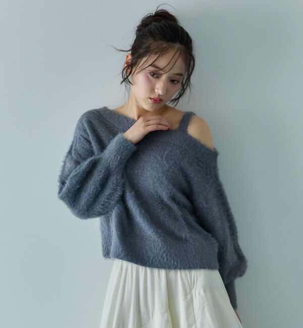 archives「ラメフェザーワンショルニットプルオーバー」|ニット・セーター|