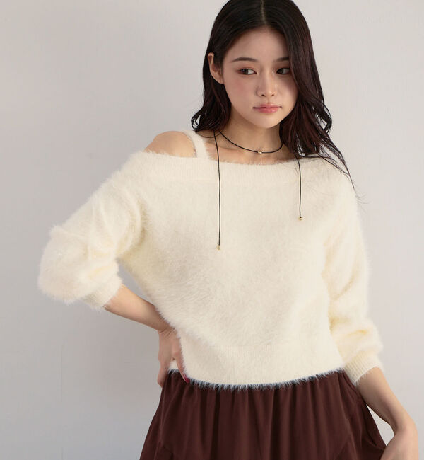 archives「ラメフェザーワンショルニットプルオーバー」|ニット・セーター|