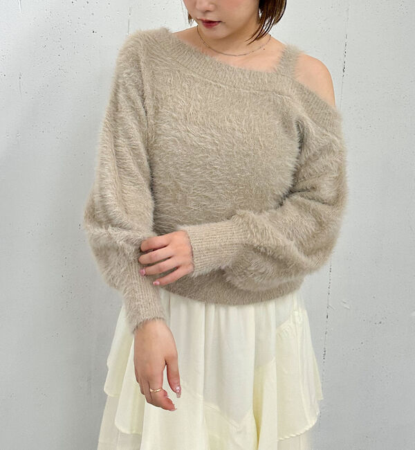 archives「ラメフェザーワンショルニットプルオーバー」|ニット・セーター|
