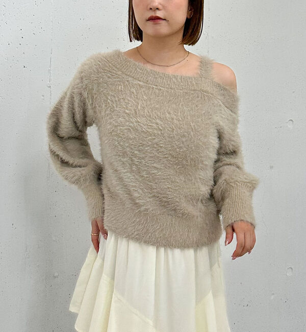 archives「ラメフェザーワンショルニットプルオーバー」|ニット・セーター|